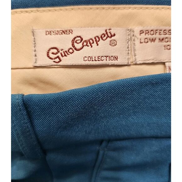 VTG 80s Mens‎ Teal Green Pleat Pants Retro 40x36 Gino Cappeli Designer Unhemmed - Picture 5 of 9
